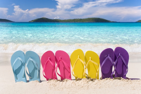 Learn How to Choose a Summer Shoe - Flip Flops on a Beach